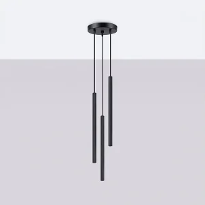 Hanglampen Elara modern van – 3 lichtbronnen 4000K – L.20 x H.120 cm – zwart Hanglampen Elara modern van – 3 lichtbronnen 4000K – L.20 x H.120 cm – zwart
