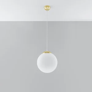 Hanglampen Stera minimalistisch van  – 1 lichtbronnen 4000K – L.30 x H.120 cm – wit goud
