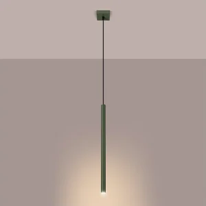 Hanglamp Brill modern van – 1 lichtbronnen 3000K – L.8 x H.114 cm – olijfgroen Hanglamp Brill modern van – 1 lichtbronnen 3000K – L.8 x H.114 cm – olijfgroen