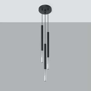 Hanglampen Flar modern van – 3 lichtbronnen 4000K – L.20 x H.90 cm – zwart/chroom Hanglampen Flar modern van – 3 lichtbronnen 4000K – L.20 x H.90 cm – zwart/chroom