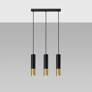 Hanglampen Zarpex modern van – 3 lichtbronnen 4000K – L.45 x H.90 cm – zwart goud Hanglampen Zarpex modern van – 3 lichtbronnen 4000K – L.45 x H.90 cm – zwart goud
