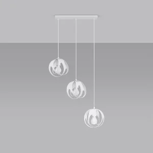 Hanglampen Brive modern van  – 3 lichtbronnen 4000K – L.50 x H.117 cm – wit