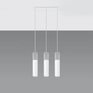 Hanglampen Lume modern van – 3 lichtbronnen 4000K – L.45 x H.90 cm – wit/grijs Hanglampen Lume modern van – 3 lichtbronnen 4000K – L.45 x H.90 cm – wit/grijs