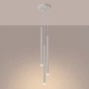 Hanglamp Brill modern van – 3 lichtbronnen 3000K – L.19,5 x H.104 cm – beige Hanglamp Brill modern van – 3 lichtbronnen 3000K – L.19,5 x H.104 cm – beige