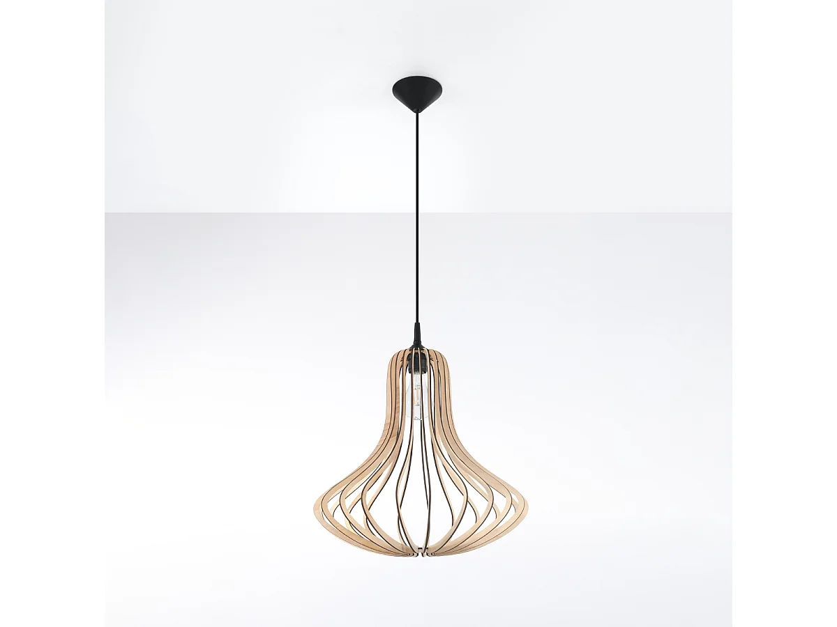 Hanglampen Zenix Scandinavisch van - 1 lichtbronnen 4000K - L.41 x H.110 cm - natuurlijk hout