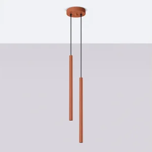 Hanglamp Brill modern van – 2 lichtbronnen 4000K – L.15 x H.104 cm – rode oker Hanglamp Brill modern van – 2 lichtbronnen 4000K – L.15 x H.104 cm – rode oker