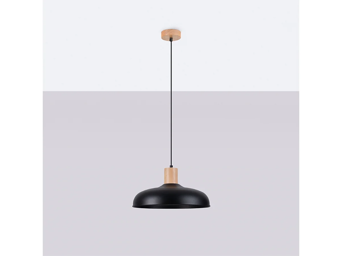 Hanglampen Velture Scandinavisch van - 1 lichtbronnen 4000K - L.38 x H.120 cm - zwart