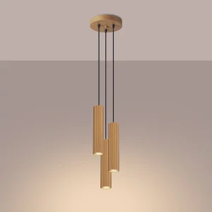 Hanglamp Gloow minimalistisch van – 3 lichtbronnen 3000K – L.19,5 x H.108 cm – gouden Hanglamp Gloow minimalistisch van – 3 lichtbronnen 3000K – L.19,5 x H.108 cm – gouden