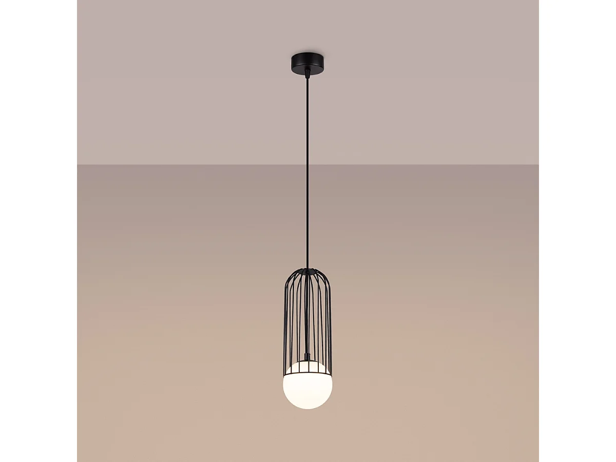 Hanglampen Zynex modern van - 1 lichtbronnen 3000K - L.12 x H.115 cm - zwart