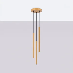 Hanglampen Elara modern van – 3 lichtbronnen 4000K – L.20 x H.120 cm – gouden Hanglampen Elara modern van – 3 lichtbronnen 4000K – L.20 x H.120 cm – gouden