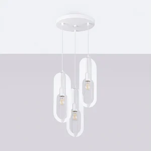 Hanglampen Synexus modern van  – 3 lichtbronnen 4000K – L.43 x H.130 cm – wit