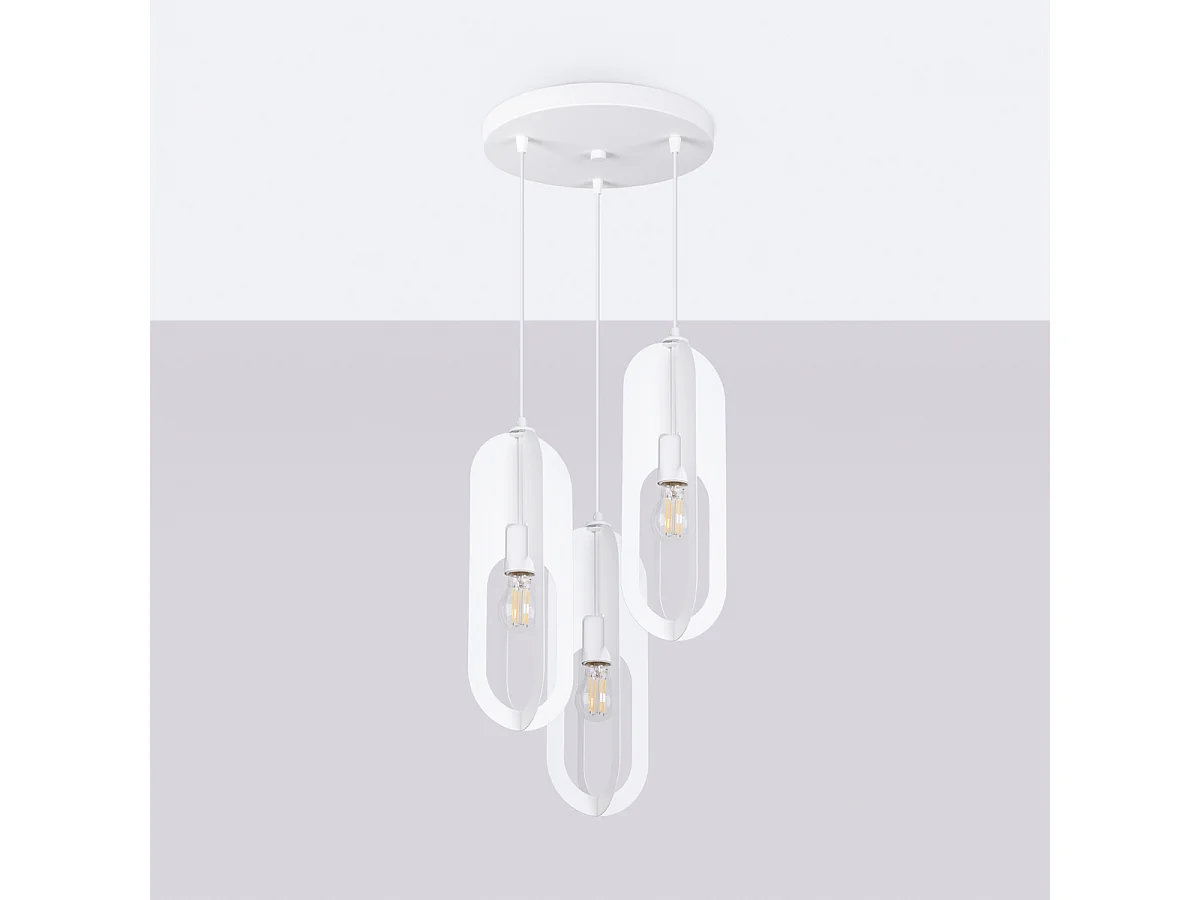 Hanglampen Synexus modern van - 3 lichtbronnen 4000K - L.43 x H.130 cm - wit