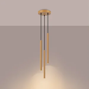 Hanglampen Elara modern van – 3 lichtbronnen 3000K – L.20 x H.120 cm – gouden Hanglampen Elara modern van – 3 lichtbronnen 3000K – L.20 x H.120 cm – gouden