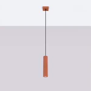 Hanglamp Gloow minimalistisch van – 1 lichtbronnen 4000K – L.8 x H.118 cm – rode oker Hanglamp Gloow minimalistisch van – 1 lichtbronnen 4000K – L.8 x H.118 cm – rode oker