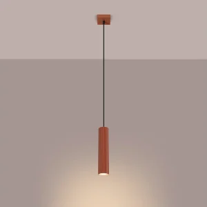 Hanglamp Gloow minimalistisch van – 1 lichtbronnen 3000K – L.8 x H.118 cm – rode oker Hanglamp Gloow minimalistisch van – 1 lichtbronnen 3000K – L.8 x H.118 cm – rode oker
