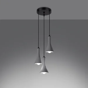Hanglampen Lum modern van – 3 lichtbronnen 3000K – L.27 x H.115 cm – grijs Hanglampen Lum modern van – 3 lichtbronnen 3000K – L.27 x H.115 cm – grijs