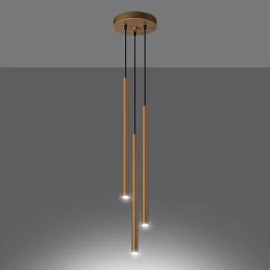 Hanglampen Brill modern van – 3 lichtbronnen 3000K – L.20 x H.115 cm – gouden Hanglampen Brill modern van – 3 lichtbronnen 3000K – L.20 x H.115 cm – gouden