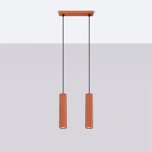 Hanglamp Gloow minimalistisch van – 2 lichtbronnen 4000K – L.30 x H.90 cm – rode oker Hanglamp Gloow minimalistisch van – 2 lichtbronnen 4000K – L.30 x H.90 cm – rode oker