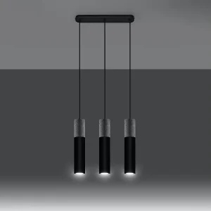 Hanglampen Lume modern van – 3 lichtbronnen 3000K – L.45 x H.90 cm – zwart grijs Hanglampen Lume modern van – 3 lichtbronnen 3000K – L.45 x H.90 cm – zwart grijs