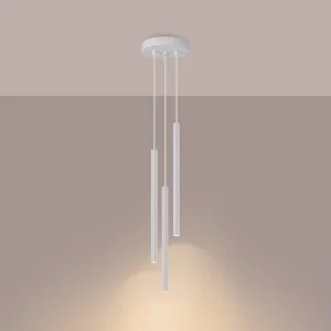 Hanglampen Elara modern van – 3 lichtbronnen 3000K – L.20 x H.120 cm – wit Hanglampen Elara modern van – 3 lichtbronnen 3000K – L.20 x H.120 cm – wit