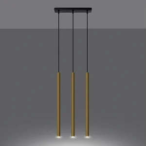 Hanglampen Brill modern van – 3 lichtbronnen 3000K – L.30 x H.90 cm – gouden glans Hanglampen Brill modern van – 3 lichtbronnen 3000K – L.30 x H.90 cm – gouden glans
