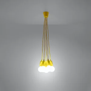 Hanglampen Astis modern van – 5 lichtbronnen 3000K – L.25 x H.90 cm – geel Hanglampen Astis modern van – 5 lichtbronnen 3000K – L.25 x H.90 cm – geel