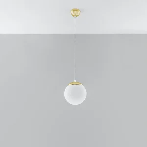 Hanglampen Stera minimalistisch van  – 1 lichtbronnen 4000K – L.20 x H.110 cm – wit goud