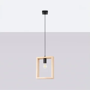 Hanglampen Zodiara Scandinavisch van – 1 lichtbronnen 4000K – L.24 x H.133 cm – natuurlijk hout Hanglampen Zodiara Scandinavisch van – 1 lichtbronnen 4000K – L.24 x H.133 cm – natuurlijk hout