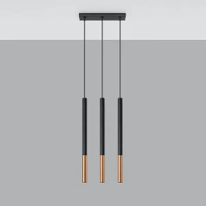 Hanglampen Flar modern van – 3 lichtbronnen 4000K – L.30 x H.90 cm – zwart/koper Hanglampen Flar modern van – 3 lichtbronnen 4000K – L.30 x H.90 cm – zwart/koper