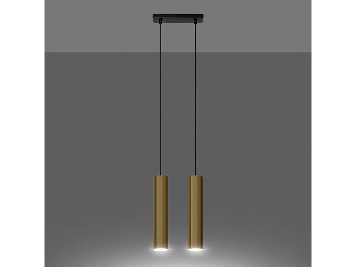 Hanglampen Toris modern van - 2 lichtbronnen 3000K - L.30 x H.90 cm - gouden glans