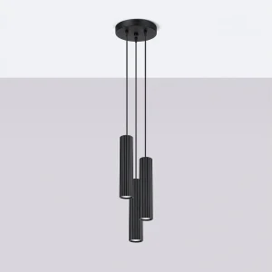 Hanglamp Gloow minimalistisch van – 3 lichtbronnen 4000K – L.19,5 x H.108 cm – zwart Hanglamp Gloow minimalistisch van – 3 lichtbronnen 4000K – L.19,5 x H.108 cm – zwart