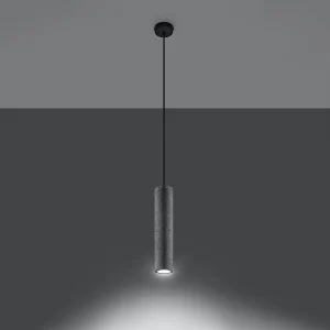 Hanglampen Solvix industrieel van – 1 lichtbronnen 3000K – L.8 x H.105 cm – grijs Hanglampen Solvix industrieel van – 1 lichtbronnen 3000K – L.8 x H.105 cm – grijs