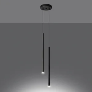 Hanglampen Brill modern van – 2 lichtbronnen 3000K – L.15 x H.118 cm – zwart Hanglampen Brill modern van – 2 lichtbronnen 3000K – L.15 x H.118 cm – zwart