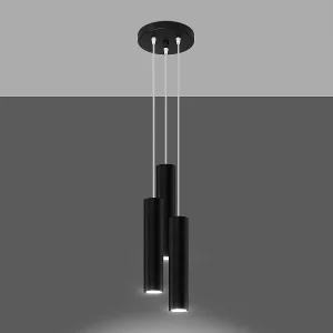 Hanglampen Toris modern van – 3 lichtbronnen 3000K – L.20 x H.110 cm – zwart Hanglampen Toris modern van – 3 lichtbronnen 3000K – L.20 x H.110 cm – zwart