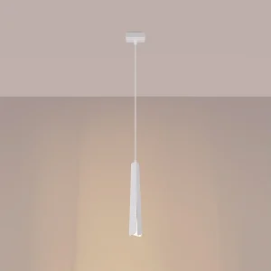 Hanglampen Astel Scandinavisch van  – 1 lichtbronnen 3000K – L.8 x H.120 cm – wit