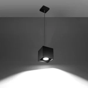 Hanglampen Quadx modern van  – 1 lichtbronnen 3000K – L.10 x H.110 cm – zwart