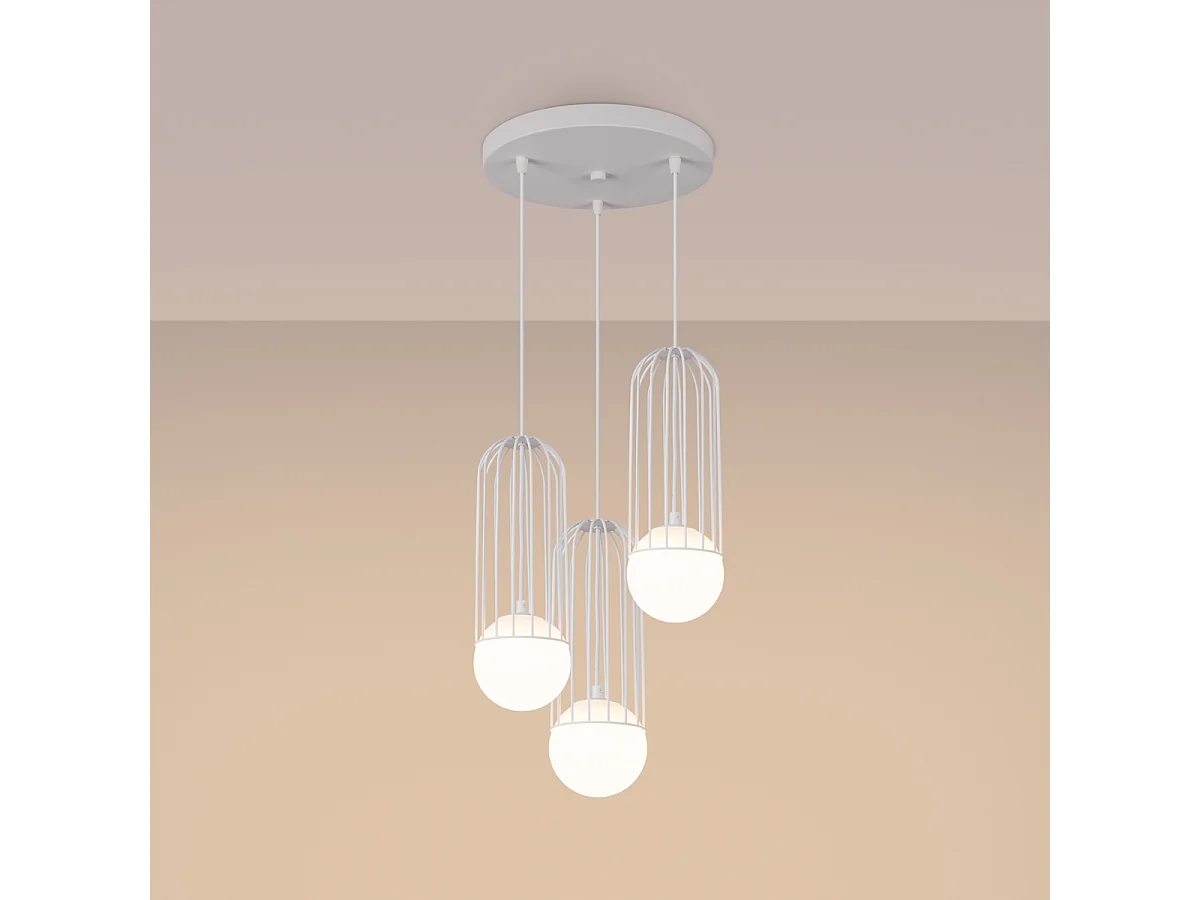 Hanglampen Zynex modern van - 3 lichtbronnen 3000K - L.34 x H.115 cm - wit