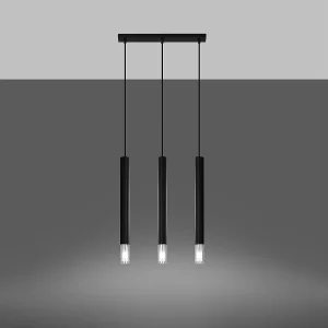 Hanglampen Eclim modern van – 3 lichtbronnen 3000K – L.45 x H.120 cm – zwart Hanglampen Eclim modern van – 3 lichtbronnen 3000K – L.45 x H.120 cm – zwart
