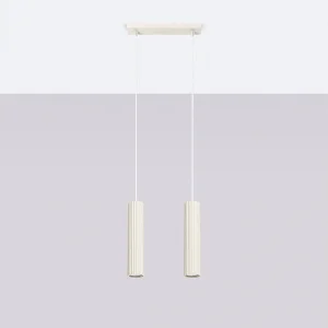 Hanglamp Gloow minimalistisch van – 2 lichtbronnen 4000K – L.30 x H.90 cm – beige Hanglamp Gloow minimalistisch van – 2 lichtbronnen 4000K – L.30 x H.90 cm – beige
