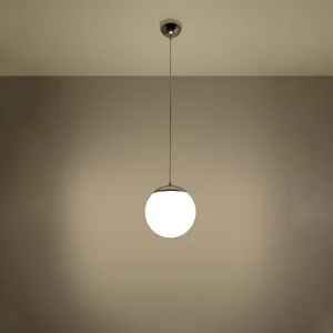 Hanglampen Stera minimalistisch van  – 1 lichtbronnen 3000K – L.20 x H.110 cm – wit/chroom