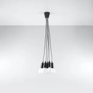 Hanglampen Astis modern van – 5 lichtbronnen 4000K – L.25 x H.90 cm – zwart Hanglampen Astis modern van – 5 lichtbronnen 4000K – L.25 x H.90 cm – zwart