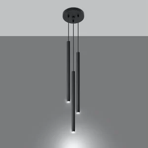 Hanglampen Brill modern van – 3 lichtbronnen 3000K – L.20 x H.90 cm – zwart Hanglampen Brill modern van – 3 lichtbronnen 3000K – L.20 x H.90 cm – zwart
