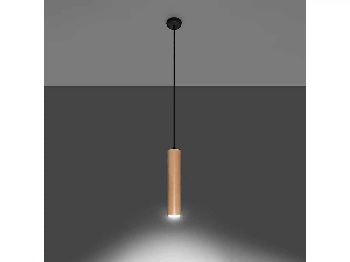 Hanglampen Silno Scandinavisch van - 1 lichtbronnen 3000K - L.8 x H.105 cm - natuurlijk hout