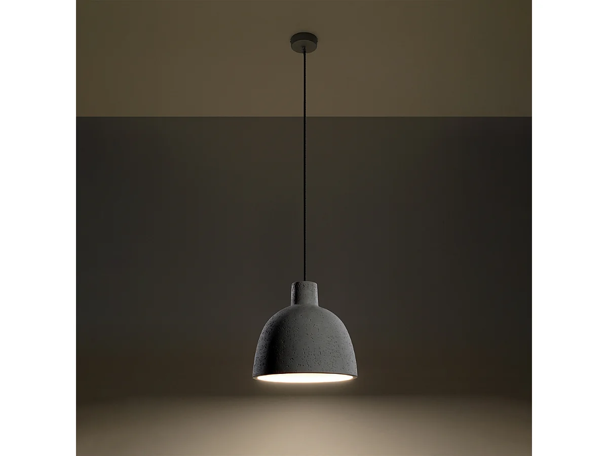 Hanglampen Solyma industrieel van - 1 lichtbronnen 3000K - L.28 x H.128 cm - grijs
