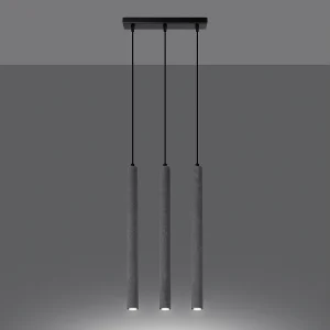 Hanglampen Brill modern van – 3 lichtbronnen 3000K – L.30 x H.110 cm – grijs Hanglampen Brill modern van – 3 lichtbronnen 3000K – L.30 x H.110 cm – grijs