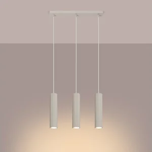 Hanglamp Gloow minimalistisch van – 3 lichtbronnen 3000K – L.45 x H.98 cm – beige Hanglamp Gloow minimalistisch van – 3 lichtbronnen 3000K – L.45 x H.98 cm – beige