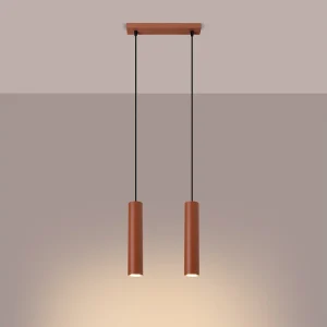 Hanglamp Toris zolder van – 2 lichtbronnen 3000K – L.30 x H.105 cm – rode oker Hanglamp Toris zolder van – 2 lichtbronnen 3000K – L.30 x H.105 cm – rode oker
