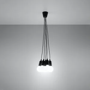 Hanglampen Astis modern van – 5 lichtbronnen 3000K – L.25 x H.90 cm – zwart Hanglampen Astis modern van – 5 lichtbronnen 3000K – L.25 x H.90 cm – zwart