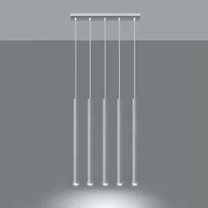 Hanglampen Brill modern van  – 5 lichtbronnen 3000K – L.45 x H.90 cm – wit