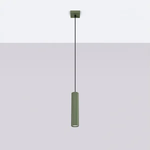 Hanglamp Gloow minimalistisch van – 1 lichtbronnen 4000K – L.8 x H.118 cm – olijfgroen Hanglamp Gloow minimalistisch van – 1 lichtbronnen 4000K – L.8 x H.118 cm – olijfgroen
